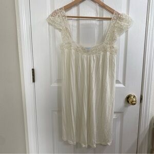 Eberjey Ivory Lace Trim Nightgown Slip Dress Women’s Medium – Soft sleepwear